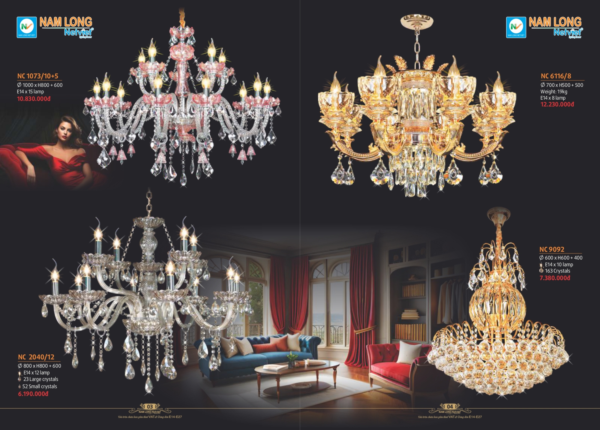 Bảng giá đèn trang trí Nam Long